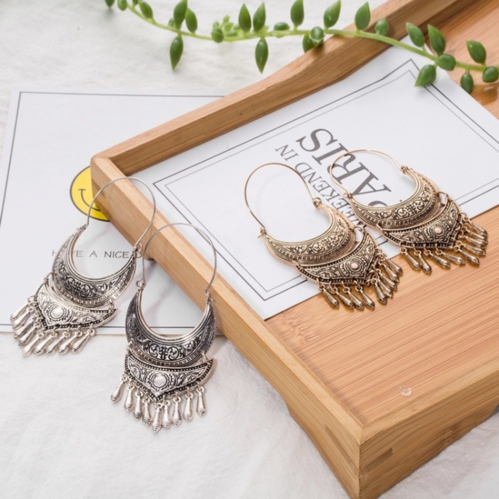 New Silver Bohemian Drop Earrings - Picture 2 of 3